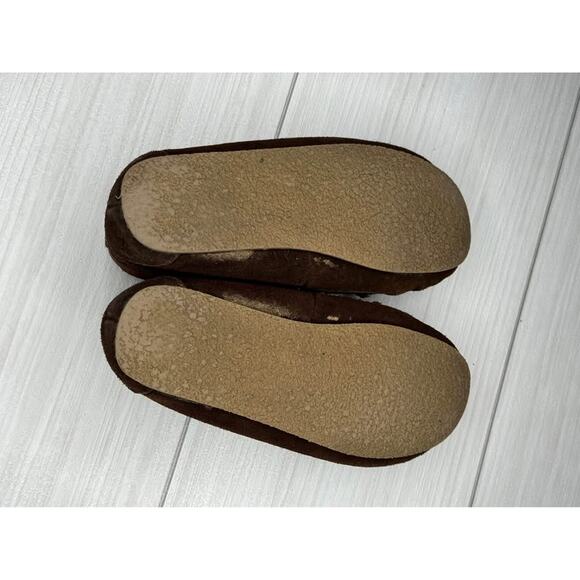 Minnetonka Brown Suede Leather Moccasin Slippers Comfort Shoes Size 4 - Picture 4 of 5